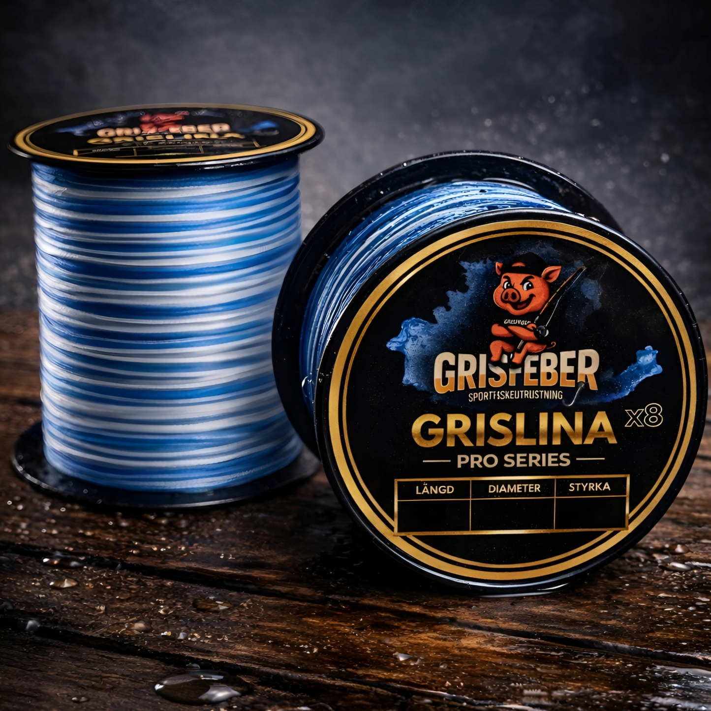 Grislina braid x8 0.12mm Blå